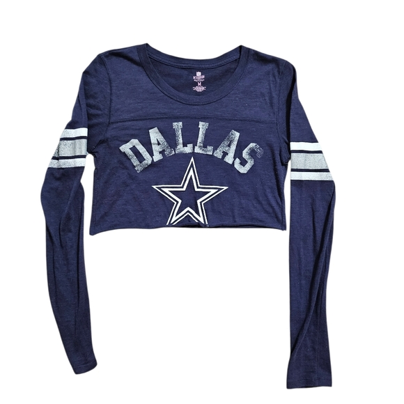 Pink VS NFL Dallas Cowboys Cropped Long-sleeved Tee - Picture 3 of 10